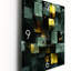Émeraude à reflets abstraits cubistes II - Peinture abstraite horloge murale surdimensionnée-99637352