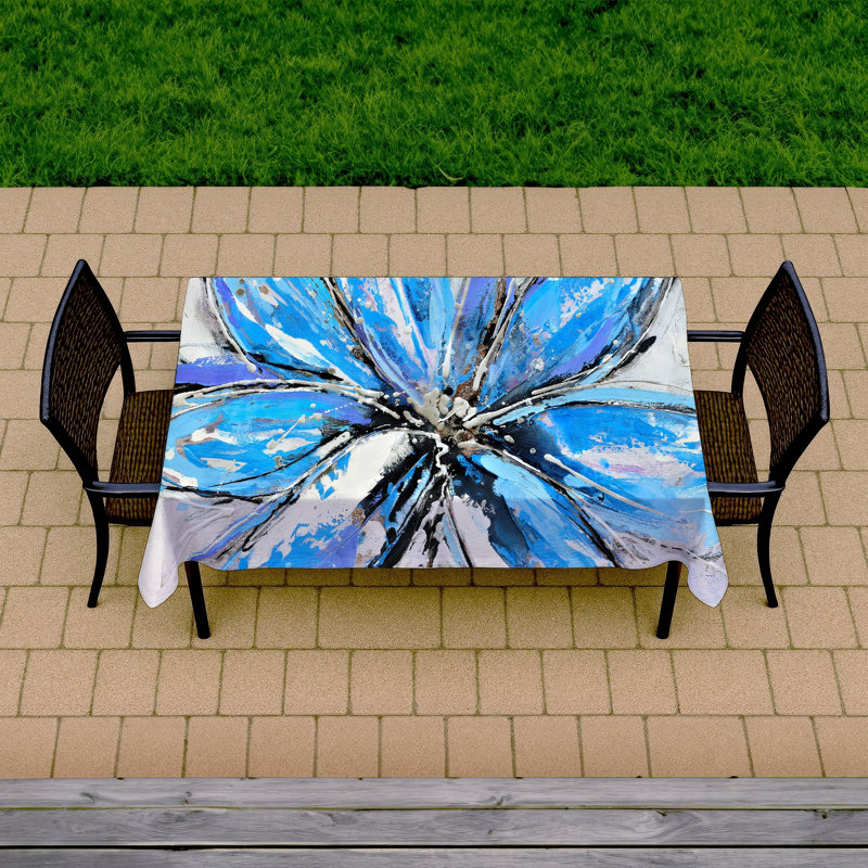 Blue Flower Botanical Tablecloth - Indoor/Outdoor Home Decor