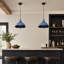 Luminaire suspendu bleu à tête simple réglable (y compris l'ampoule E26 chaude)