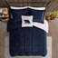 Bleu marine + édredon - double / grand, to, duvet synthétique, 2 taies décoratives et 1 coussin décoratif pour le lit-122456941-122456943