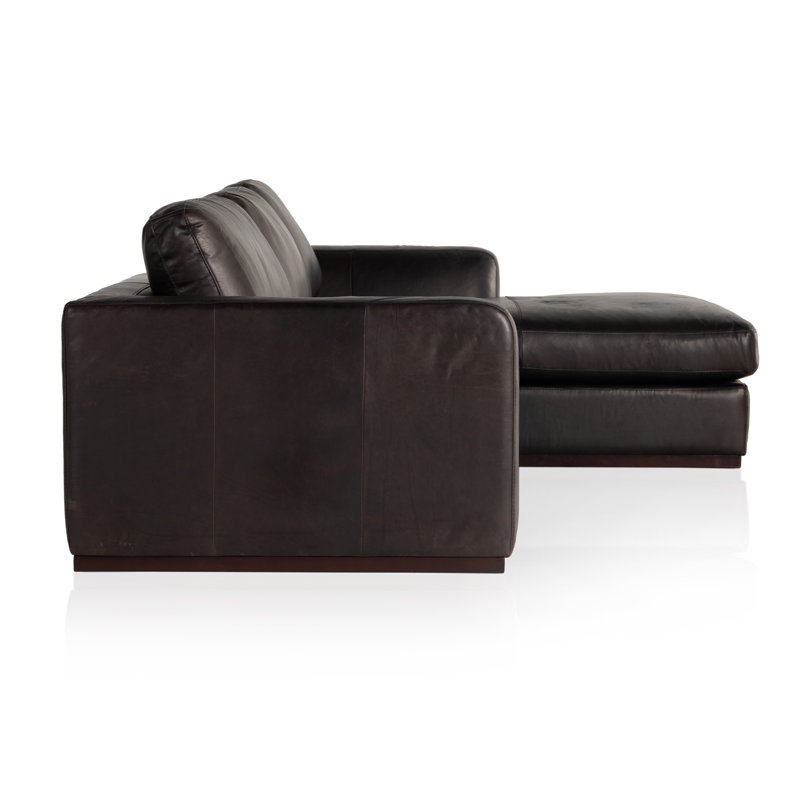 Colt Modular Chaise Sectional, Heirloom Cigar/Genuine Leather, Right Hand Facing