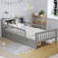 Lit simple avec rangement pour tête de lit, 2 tiroirs sous le lit et 3 garde-corps latéraux pour plus de sécurité, gris-115675926