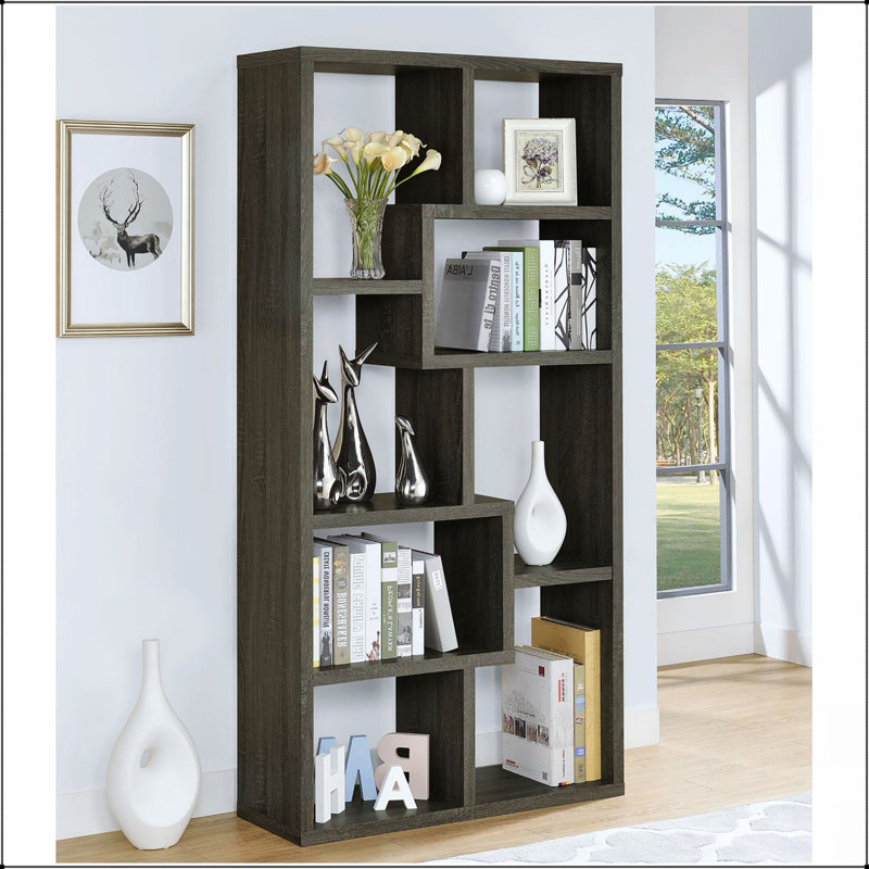 Bibliothèque à 8 tablettes résistantes aux intempéries avec fabrication durable et rangement spacieux pour une décoration moderne