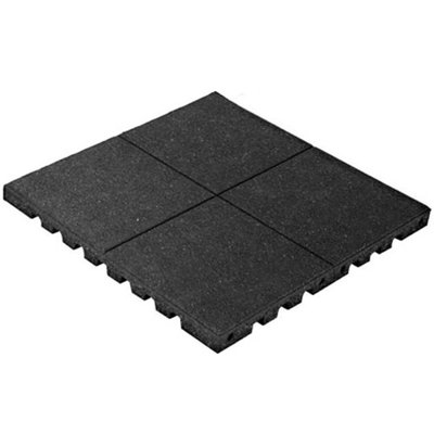 PlayFall Rubber Playground Tiles for 4' Fall Height - Black - Package of 5