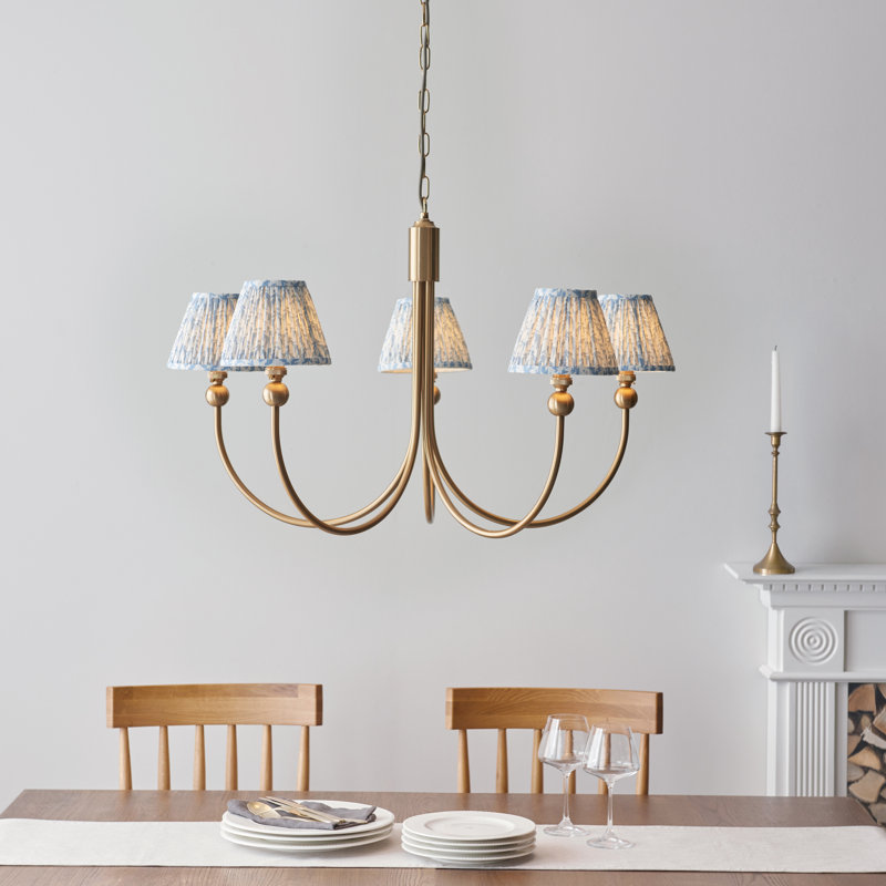 Santiago 5 - Light Shaded Chandelier, Blue