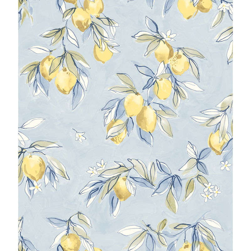 Papier peint citronnade limonade, Bleu clair