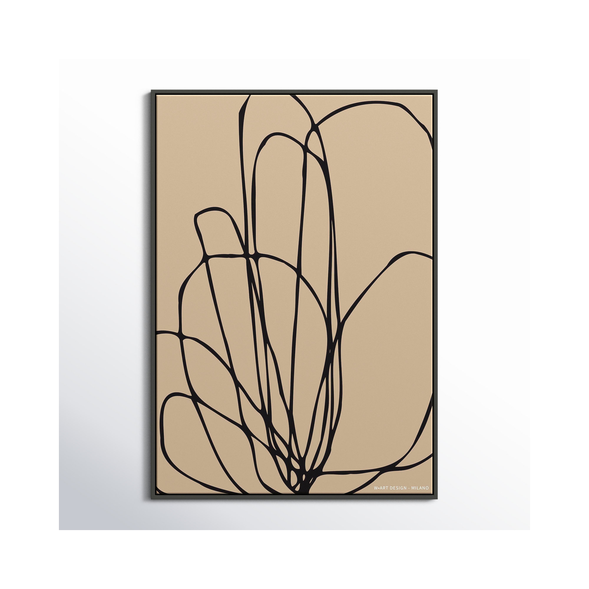 Tracings 3 by Romina Gadler, 50" H x 35" W x 1.25" D, Black Framed Canvas