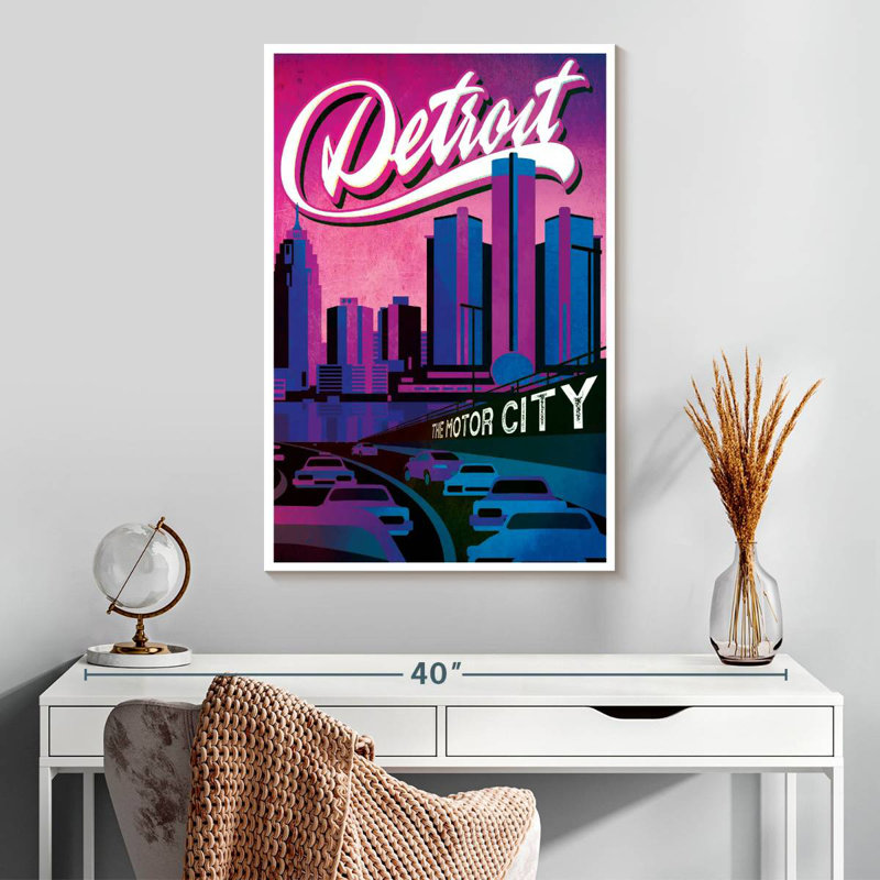 The Motor City Detroit, H 30 po x l 20 po