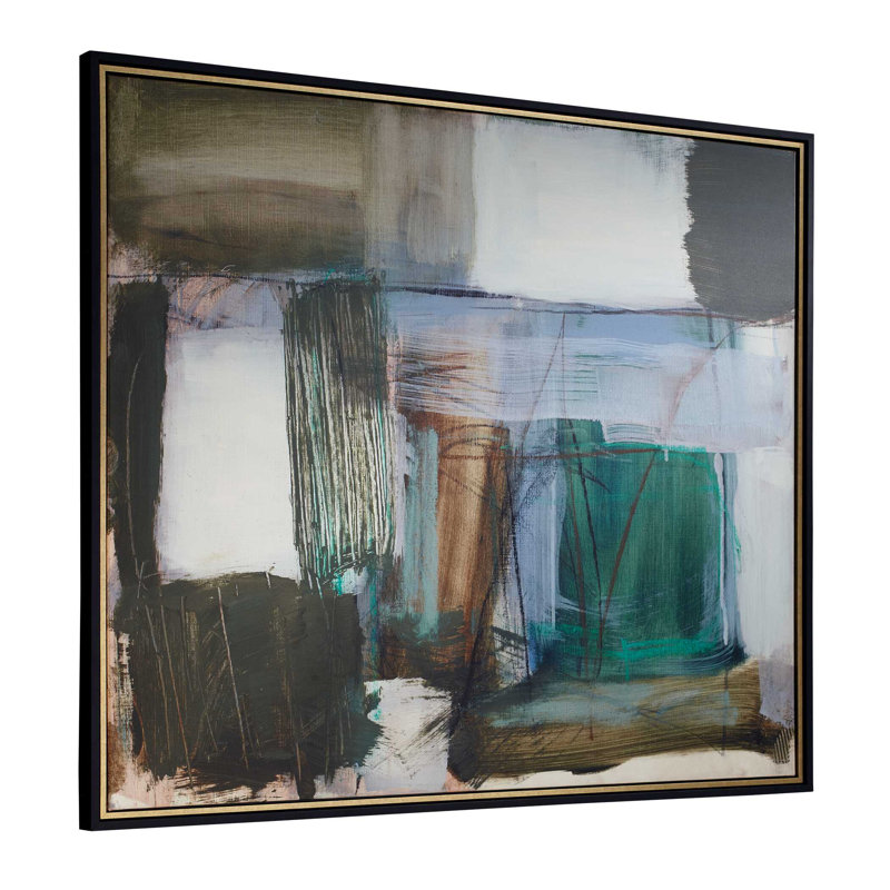 Uttermost Green Fields Framed Abstract Canvas