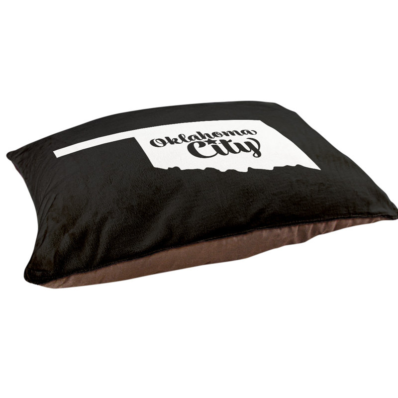 Coussin d’intérieur pour chien oklahoma city oklahoma, Grand (l 50 po x P 40 po x H 7 po), Noir