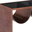 Table basse 32 po en acier et verre miroitant noir et cuivre