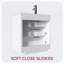 Meuble-lavabo de salle de bain autoportant seulement, avec trois tiroirs à fermeture douce et poignées métalliques personnalisables, blanc et noir
