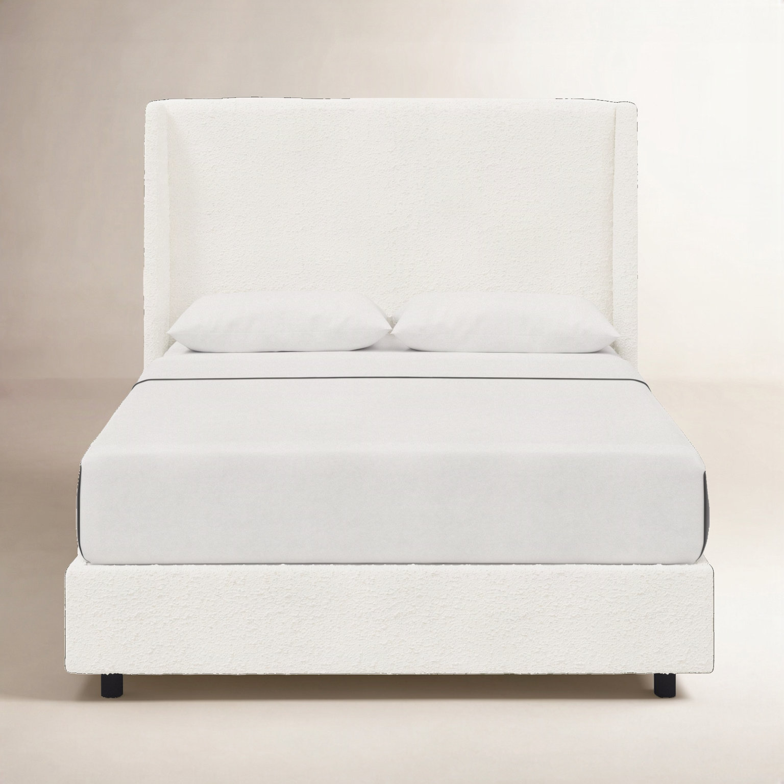 Tilly Upholstered Wingback Bed, California King, Classic Snow Boucle