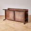 Table basse rectangulaire en hévéa massif avec tablette de rangement inférieure, style moderne du milieu du siècle, pieds inclinés, couleur noyer brun