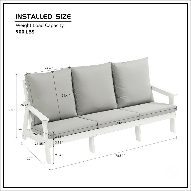 Canapé 3 places avec coussin