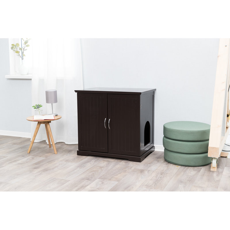 XL Espresso Brown Wooden Litter Box Enclosure with Drawer
