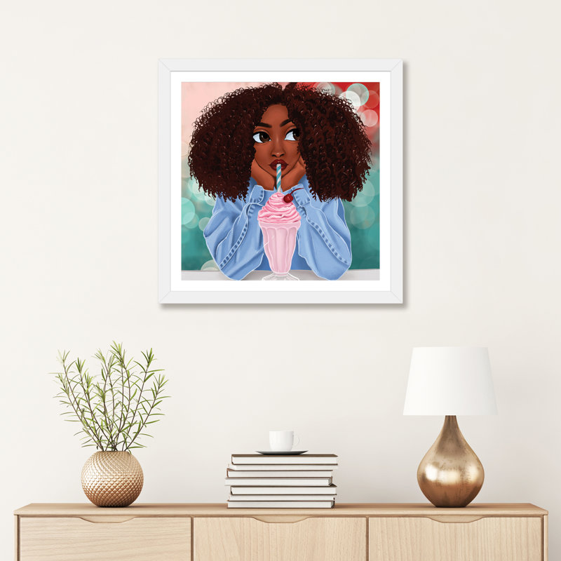 Milkshake par Princess Karibo - impression, Papier encadré blanc, Blanc, H 24 po x l 24 po x p 1 po