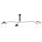 Three Arm Ceiling Lamp Pivoting Rotating Black Arm Shade Semi Flush Mount-800598910