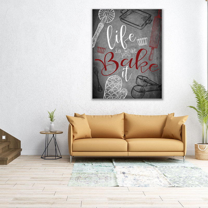 «Life is What you Bake It Red», reproduction d'art sur toile, H 40 po x l 32 po