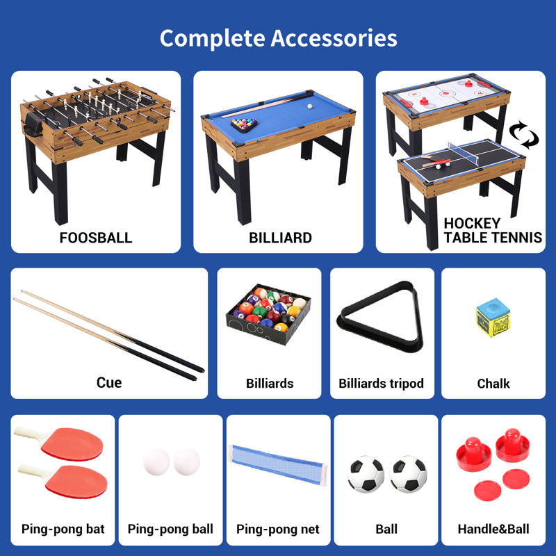 Table multi-jeux 48 po 4-en-1 TALLO