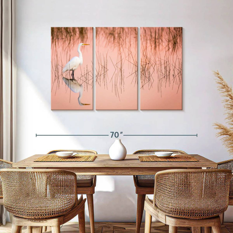 Brampt Great Egret On Marsh, 36" H x 57" W