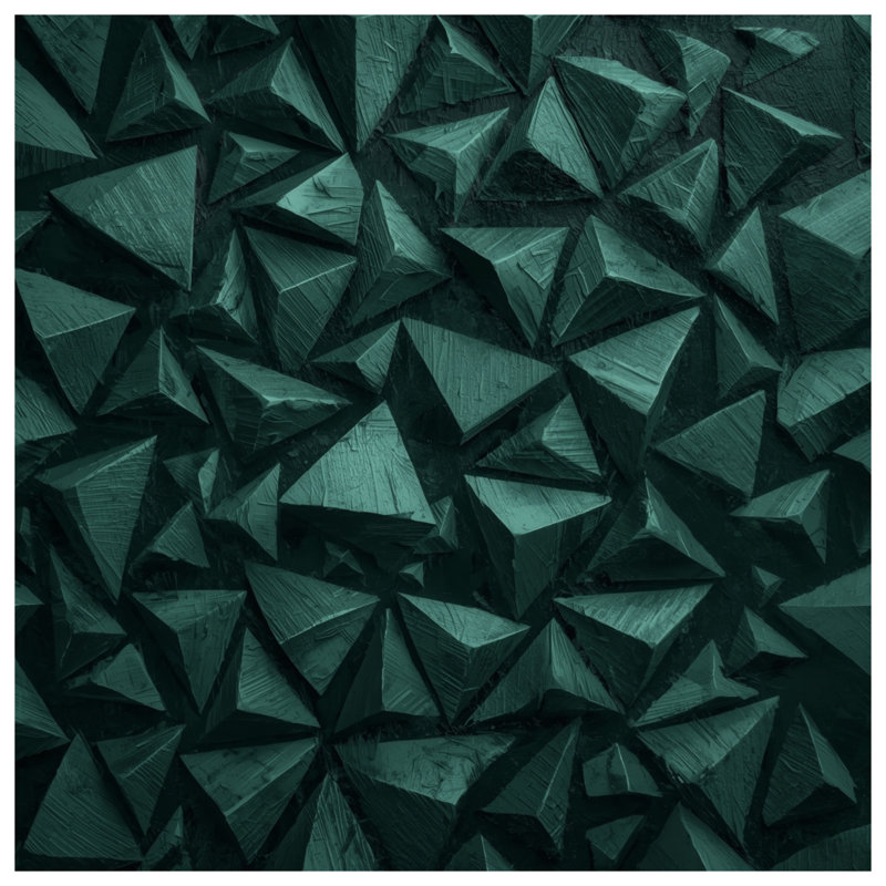 Green Geometric Pyramids Comforter, Twin