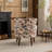 Upholstered Mid Century Modern Accent Armchair with Solid Wood Legs-54909265