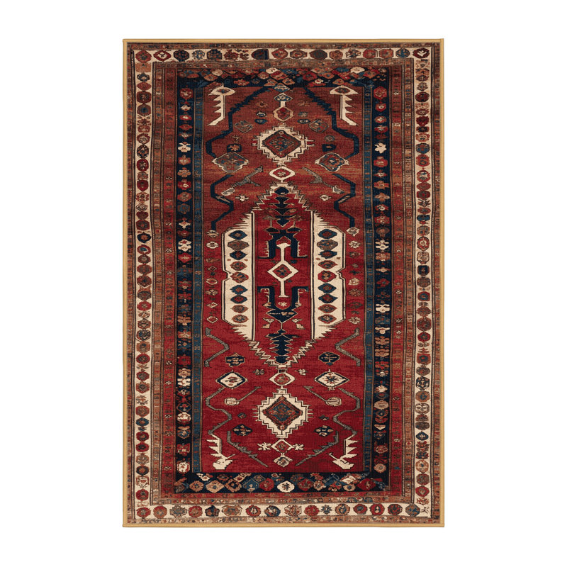 Tapis brun turc lavable à la machine, Rectangle 4pi x 6 pi