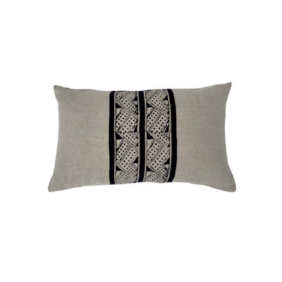 Mancala Charcoal Petit Lumbar Pillow Cover