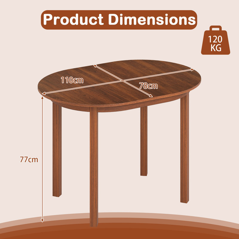 Oval Solid Wood Dining Table