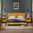 Trapeze King Size Bed Frame with Slat Pattern Headboard & Iron Legs – Teak Brown-1552977220