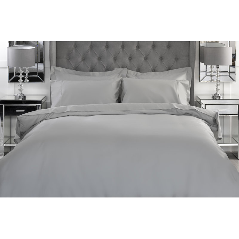 Bamboo Collection Solid Colour Duvet Cover, Single - 1 Standard Pillowcase, Platinum
