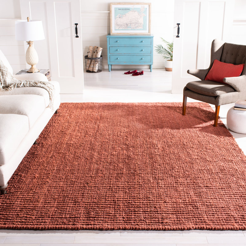 Solid Colour Jute / Sisal Hand Woven Area Rug, Rectangle 243 x 304cm