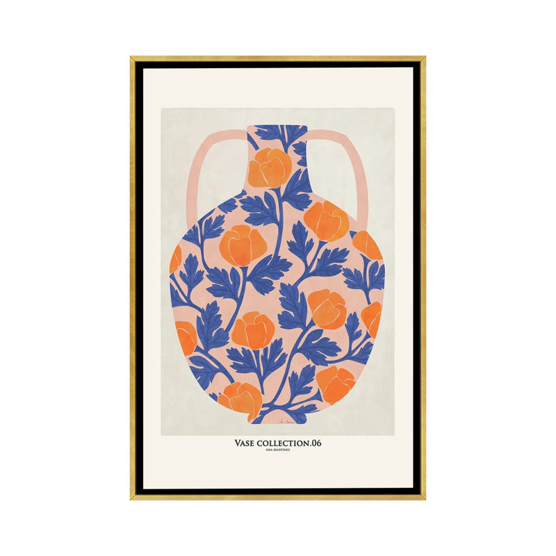 Vase Collection VI - Wall Art Print, 40" H x 26" W, Framed Print without Mat, Gold