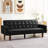 74.4'' Faux Leather Square Arm Sofa Bed-1973282090-1983379813