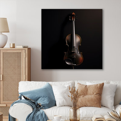 Violon vibrato élégant ébène sur toile