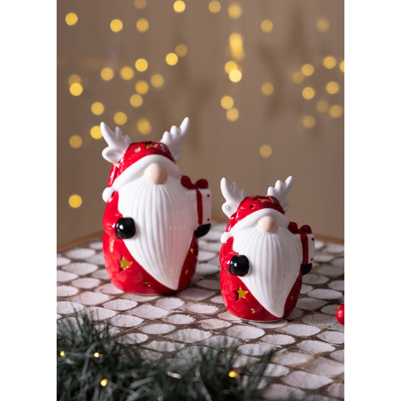 Élégant objet décoratif en céramique, rouge et blanc, 3,1 x 2,8 x 4,3 pouces | 100% céramique de haute qualité, parfaite pour la décoration intérieure et les pièces décoratives | Conception élégante et unique pour rehausser tout espace