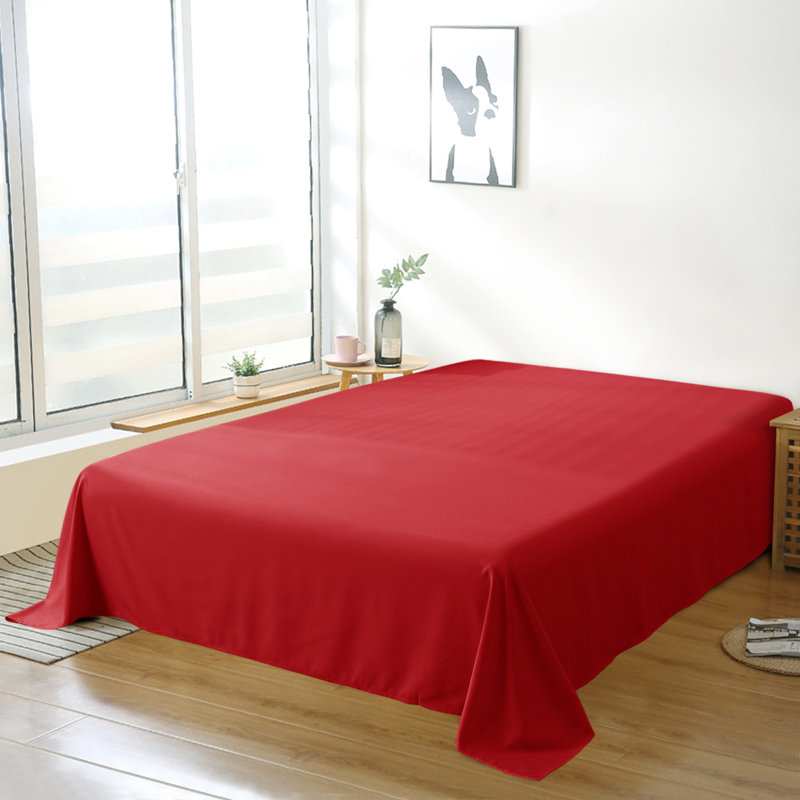 Drap plat en microfibre , Rouge, Drap plat de taille très grand