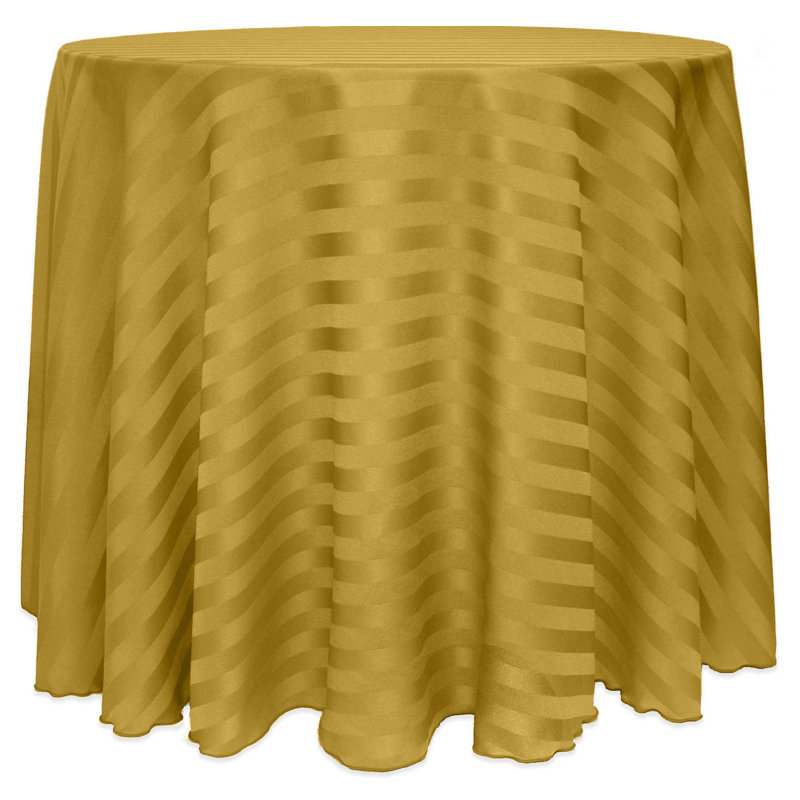 Ultimate Textile Satin Stripe Rectangular Tablecloth, Gold, 1, 120" x 120"