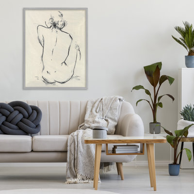 Nude Sitting Study Framed Giclee, design by Chloe Elliot