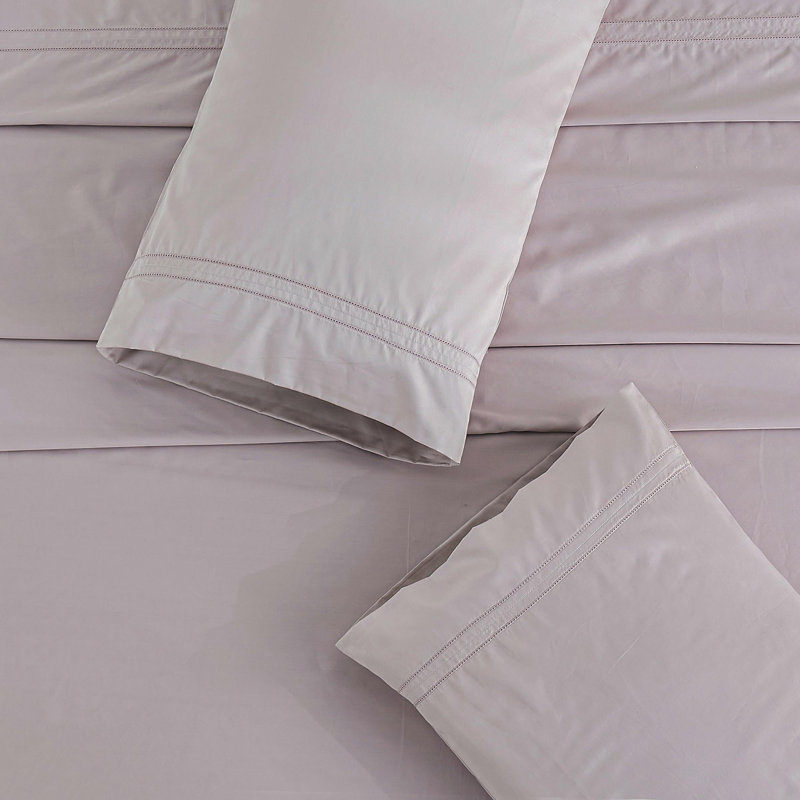 Draps 100% coton 400 fils égyptien 400 fils soyeux et doux en satin de coton tissé 16 po, Ensemble de draps pour grand lit