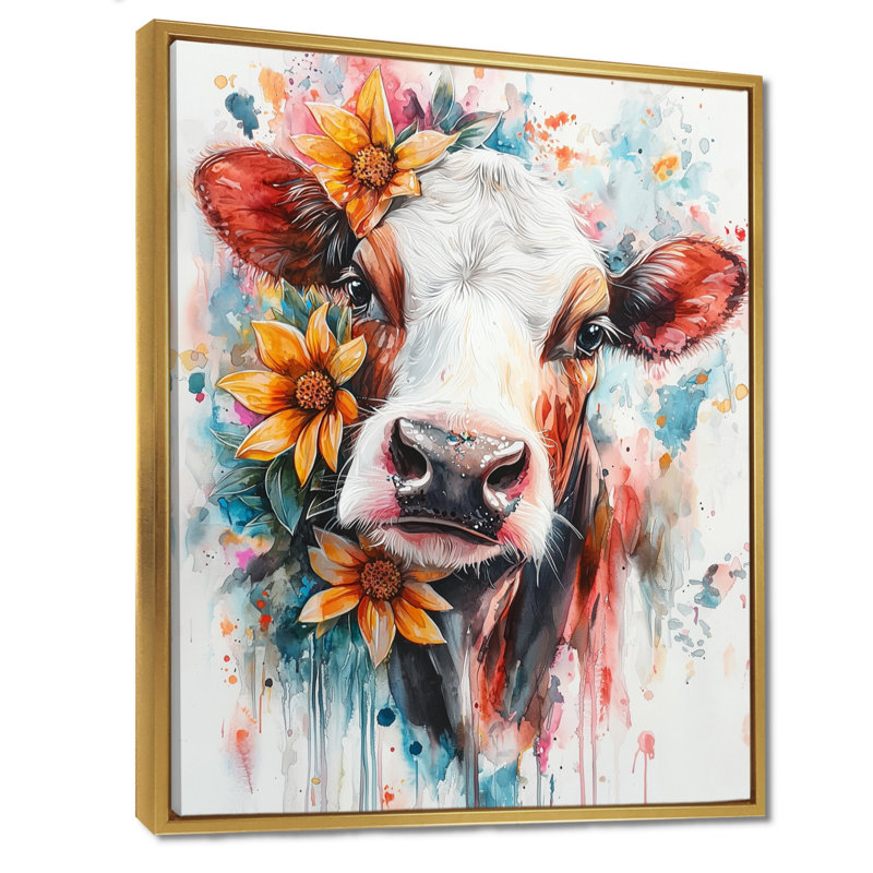 Keily - Animals Wall Art Prints, 32" H x 24" W, Floater Framed Print, Gold