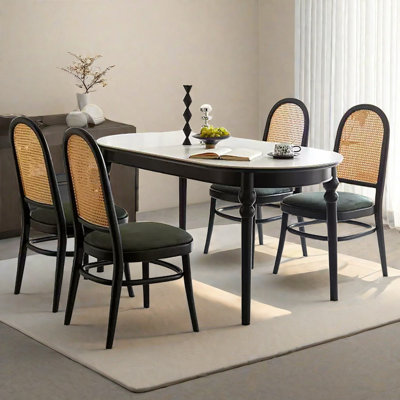 Oval dining table and chair
