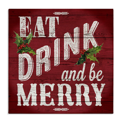 Art mural rétro sur toile «Be Merry» par Susan Arnot