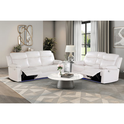 Canapé inclinable blanc avec lumières DEL Blanche