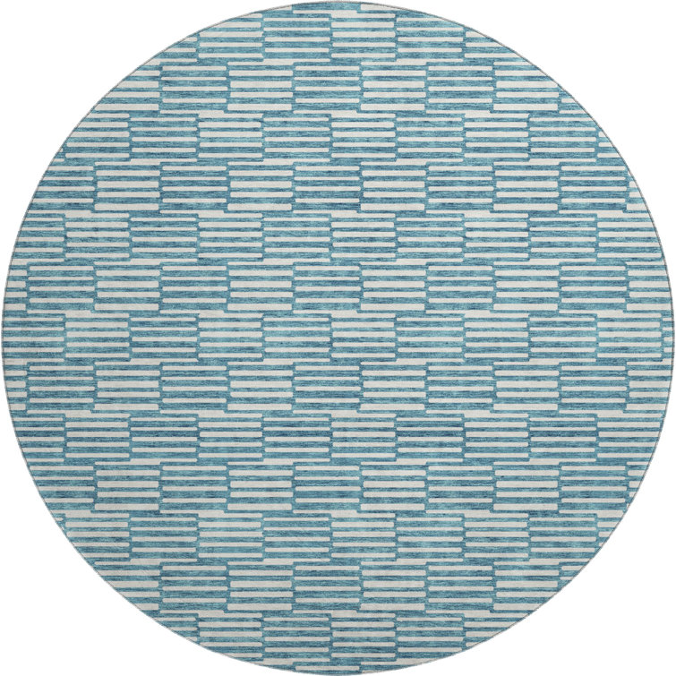 Premium Machine Washable Prisco Teal Rug
