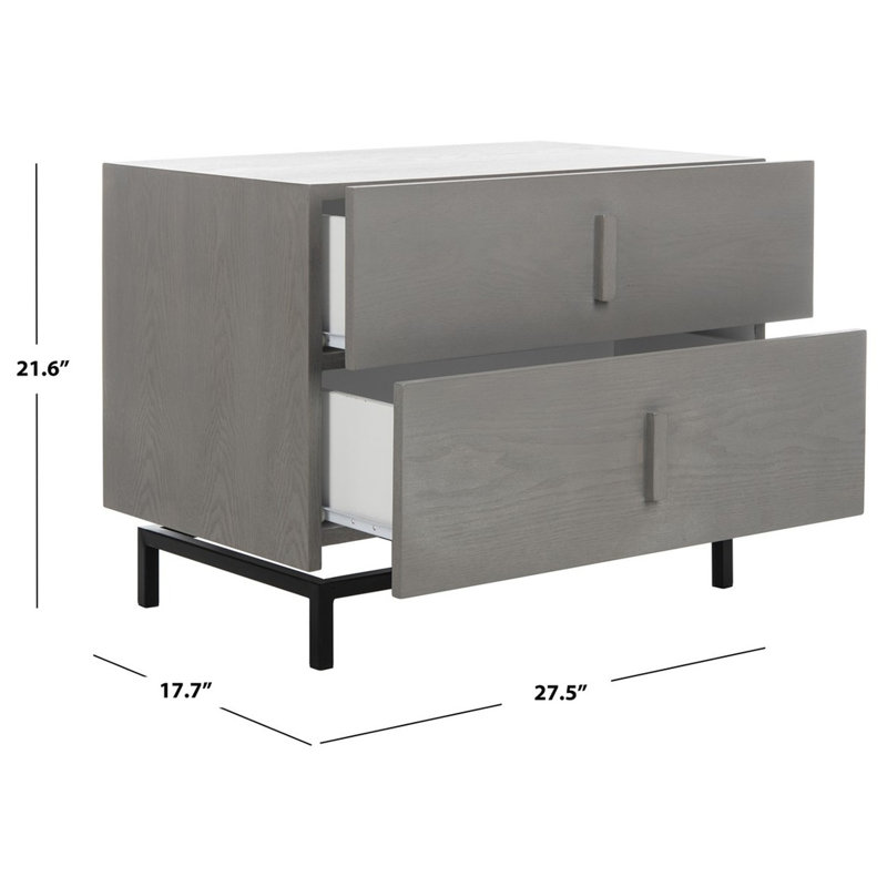 Commode à deux tiroirs Herschel, Gris