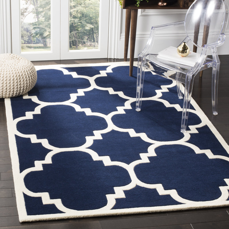 Vick Geometric Wool Hand Woven Area Rug, Rectangle 152 x 244 cm