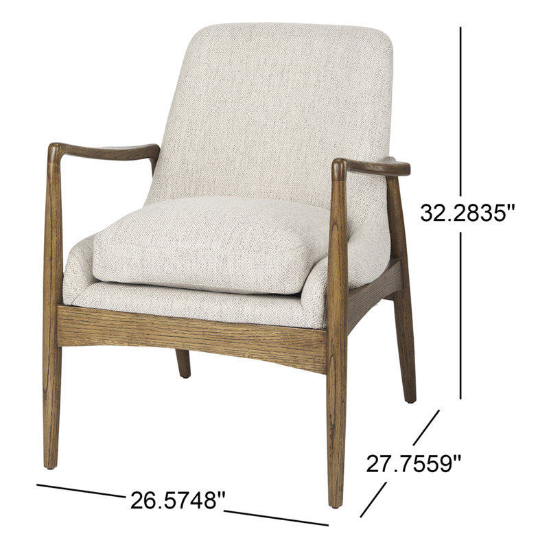 Fauteuil l 27,8 po Russell, Brun moyen