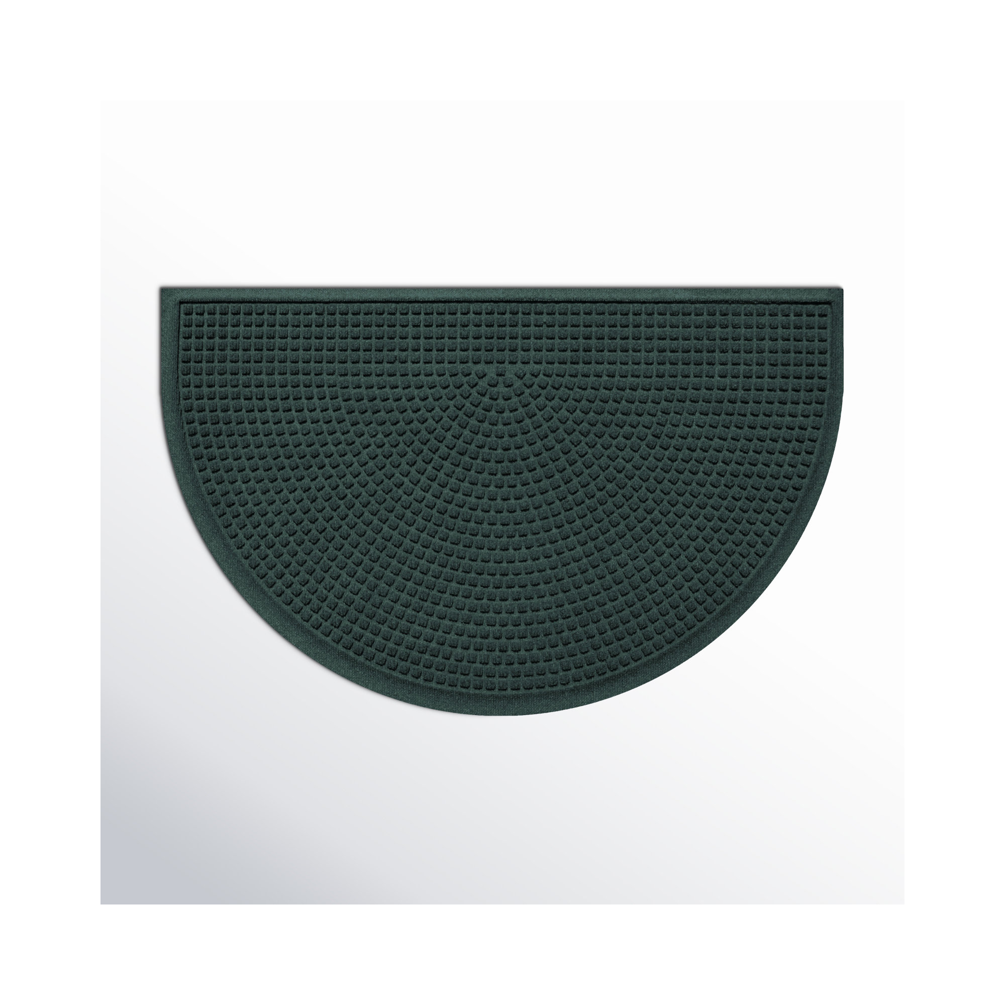 WaterHog Squares Indoor Outdoor Door Mat, Evergreen, Semi-Circle 2' x 3'3"